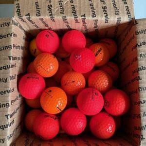 Golf Balls Red Orange Mix Of Brands 35 Count Used Great~Good